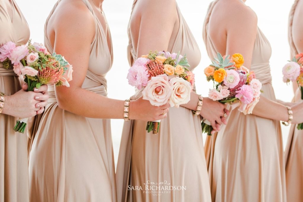 modern wedding bridesmaids in stunning gold tones