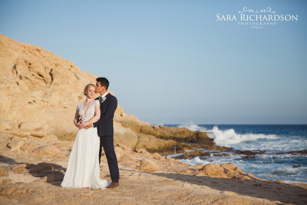 romantic beach wedding setting for photos 