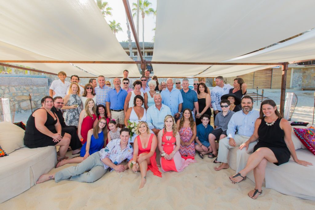 the gang's all here at this Cabo beach wedding