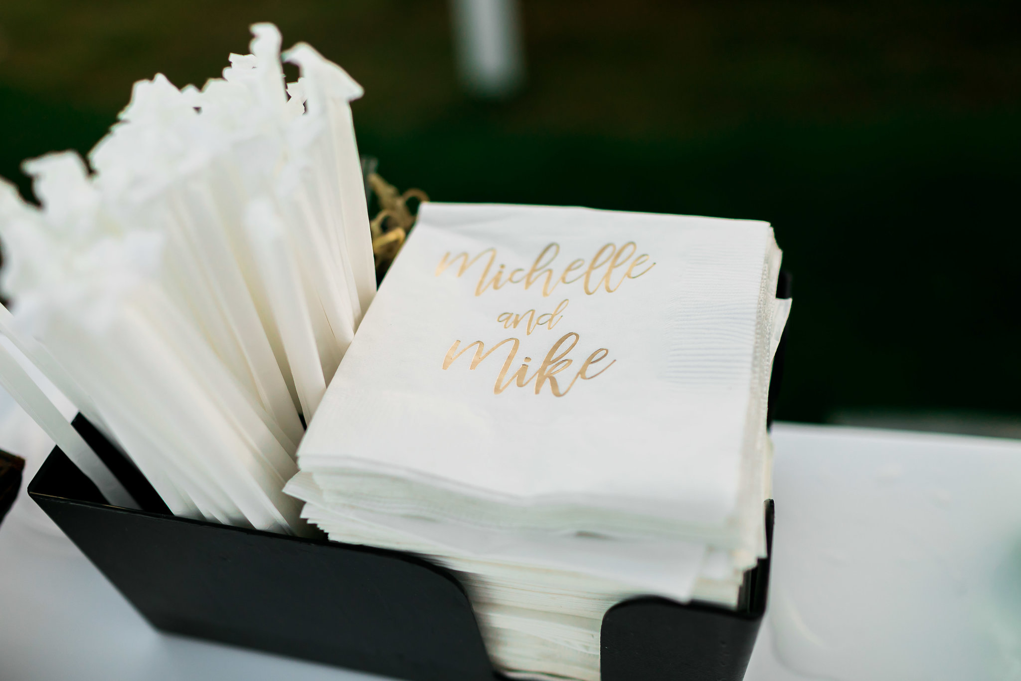 custom napkins for White Wedding At The One & Only Palmilla