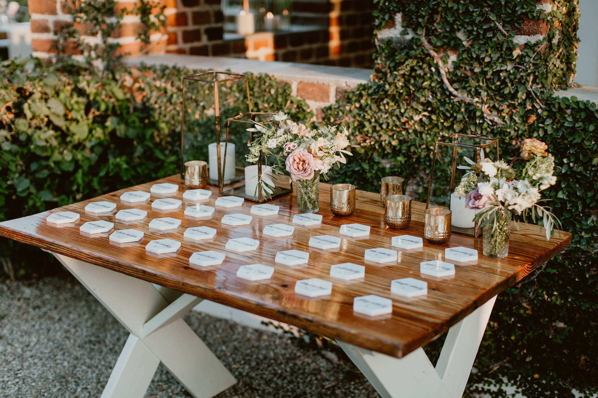 handmade touches from home at June wedding at Flora Farms