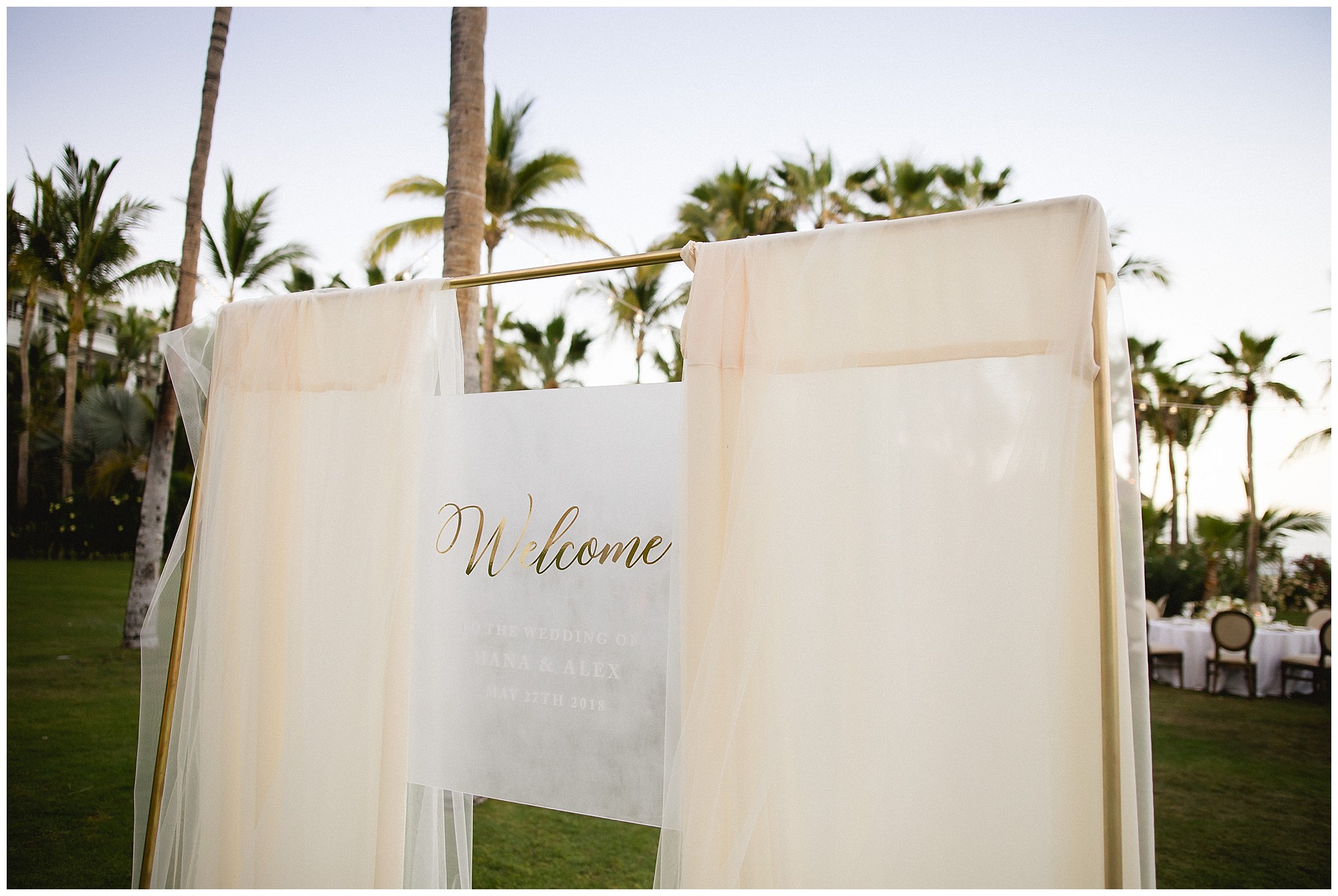 welcome area at One&Only Palmilla wedding