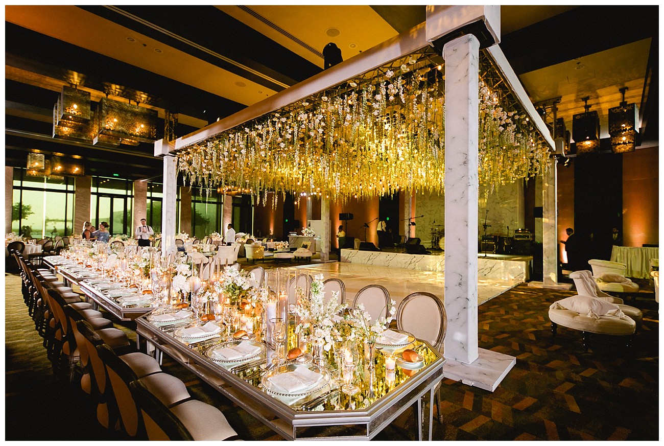 classic wedding reception with white floral theme for a wedding at JW Marriott San Jose del Cabo