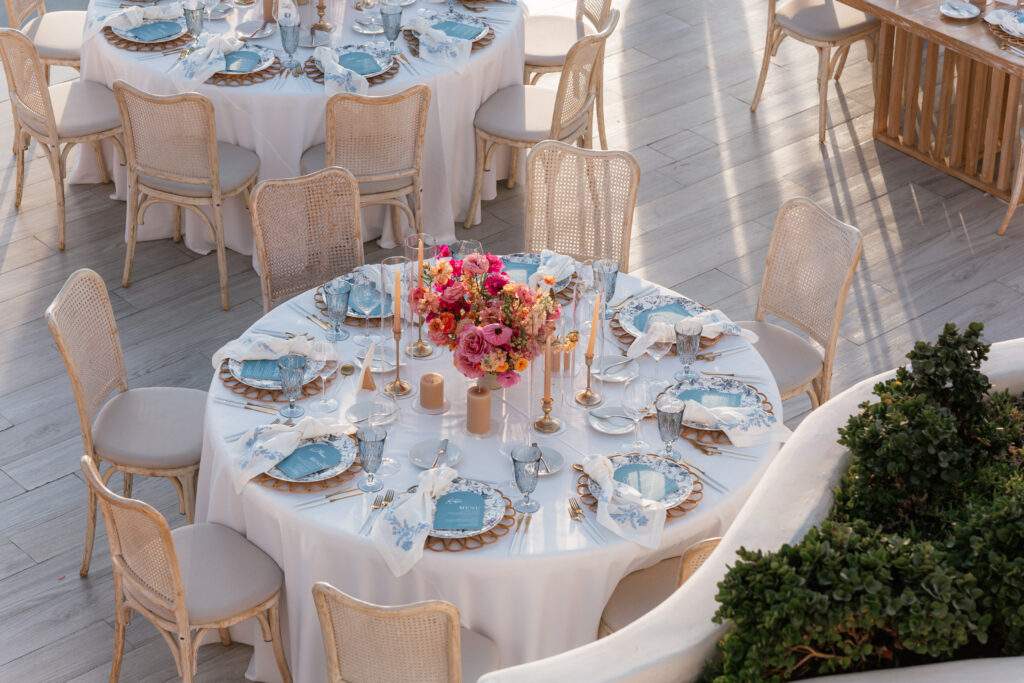 reception of a wedding at Sunset Monalisa