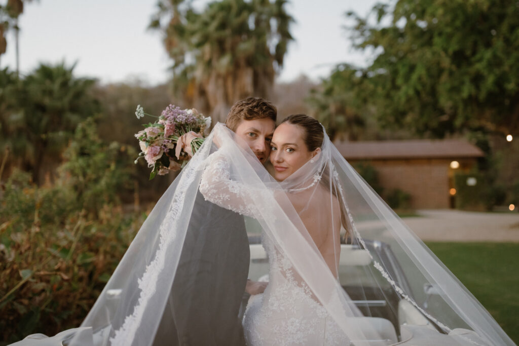 newlyweds on the way to their honeymoon